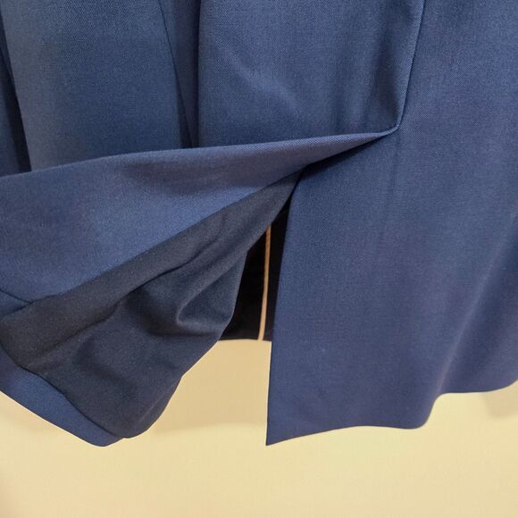NEW Lafayette 148 Womens sz 0 Petite 0P Stretch Wool Single Button Blazer Blue - Picture 7 of 15